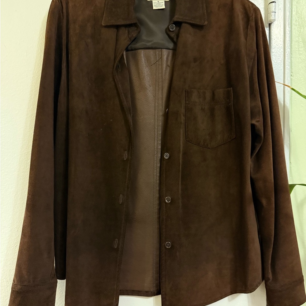Ann Taylor Dark Brown Suede Blazer